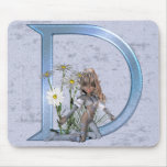Fairy Blue Monogram D Mouse Pad