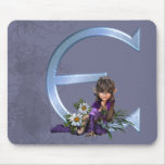 Fairy Blue Monogram E Mousepads