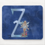 Fairy Blue Monogram Z Mouse Pad