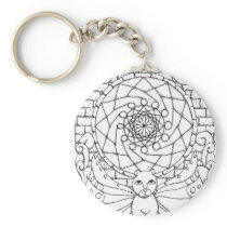 Fairy Cat and Rose Window Keychains