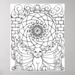 Fairy Cat and Rose Window posters