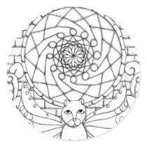 Fairy Cat and Rose Window Sticker