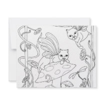 Fairy Cats N Mushroom Personalized Announcement
