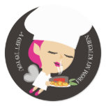 fairy chef dinner plate food gift tags stickers