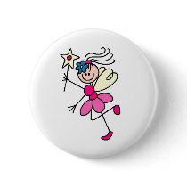 Fairy In Pink Button