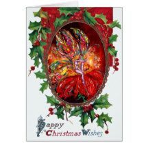 FAIRY IN RED, Happy Christmas Wishes Cards