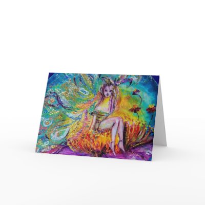 FAIRY IN THE NIGHT GREETING CARD by bulgan_lumini