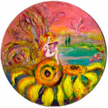 FAIRY OF THE SUNFLOWERS yellow orange pink sparkle photo sculptures