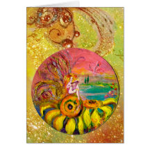 FAIRY OF THE SUNFLOWERS yellow pink blue Card
