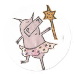 Fairy Pig Round Sticker