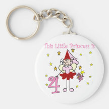 Fairy Princess 4th Birthday  Tshirts and Gifts Key Chains
