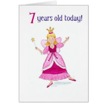 Fairy Princess 7th Birthday Card