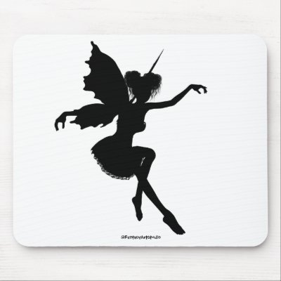 Fairy Silhouette Pose 25 Mouse Mat by FantasyArtStudio