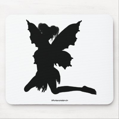 Fairy Silhouette Pose 26 Mouse Mat by FantasyArtStudio