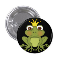 Fairy Tale Frog Prince with Crown Button