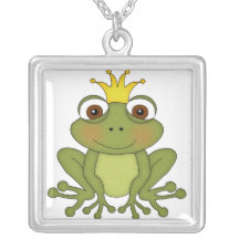 Fairy Tale Frog Prince with Crown Custom Necklace