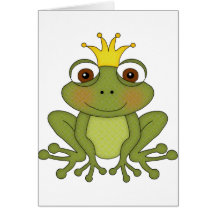 Fairy Tale Frog Prince with Crown Greeting Cards