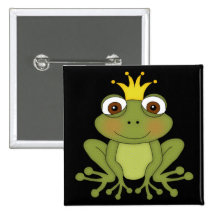 Fairy Tale Frog Prince with Crown Pins