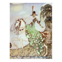 Fairy Tale Princess Riding into the World Postcard