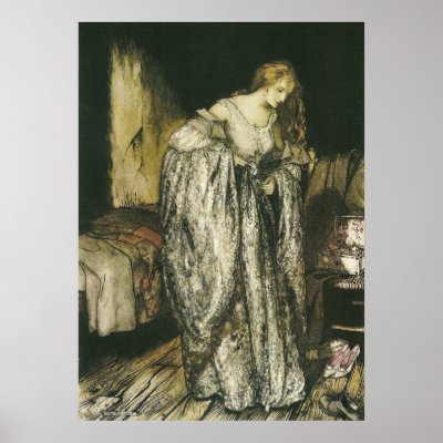 Fairy Tale Sparkle Dress by Arthur Rackham Posters by CollageMontage