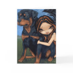 "Fairy with a Rottweiler" Greeting Card