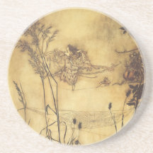 Fairy's Tightrope by Arthur Rackham, Vintage Art Drink Coasters