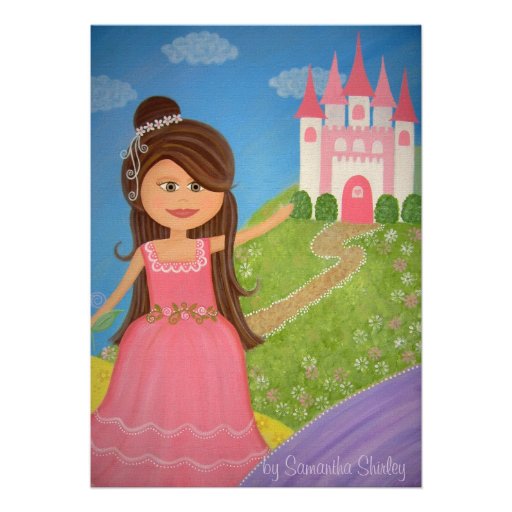 Fairytale Princess Castle Kids Party Invitation &
