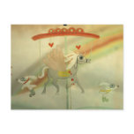 Fairytale vintage pegasus snow new year Postcard