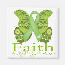 Faith Butterfly - Non-Hodgkins Lymphoma Awareness Refrigerator Magnet