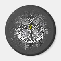 Faith Family Prayer Cross - Bladder Cancer Magnet