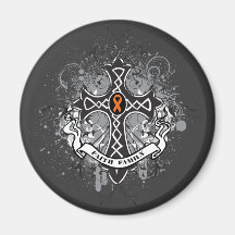 Faith Family Prayer Cross (Orange) - Kidney Cancer Magnet
