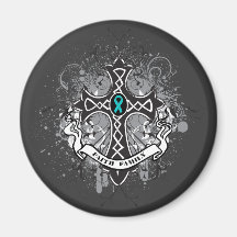 Faith Family Prayer Cross - Ovarian Cancer Magnets