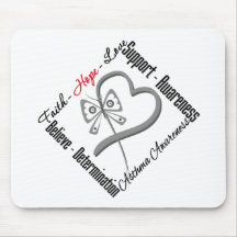 Faith Hope Love Butterfly - Asthma Awareness Mousepad