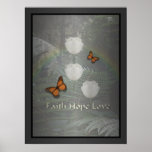 Faith Hope Love ~ Butterfly Tulips posters