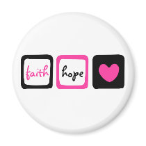 Faith Hope Love Heart 1 Corinthians 13:13 Fridge Magnets