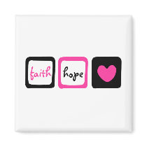 Faith Hope Love Heart 1 Corinthians 13:13 Refrigerator Magnets