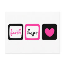 Faith Hope Love Heart 1 Corinthians 13:13 Post Cards