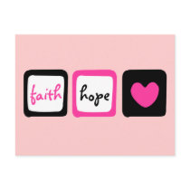 Faith Hope Love Heart 1 Corinthians 13:13 Post Cards