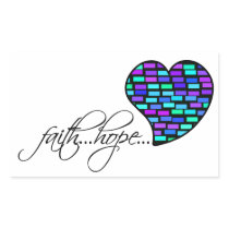 Faith Hope Love Heart 1 Corinthians 13:13 Rectangular Sticker