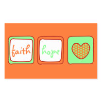 Faith Hope Love Heart 1 Corinthians 13:13 Rectangular Stickers