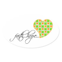 Faith Hope Love Heart 1 Corinthians 13:13 Oval Stickers