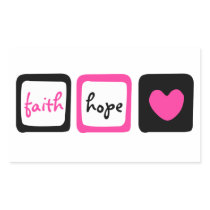 Faith Hope Love Heart 1 Corinthians 13:13 Rectangular Sticker
