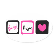 Faith Hope Love Heart 1 Corinthians 13:13 Oval Sticker