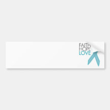 Faith, Hope, Love - Ovarian Cancer Bumper Sticker