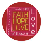 Faith, Hope, Love Stickers