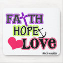 Faith Hope Love (symbols) mousepads