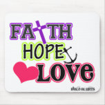 Faith Hope Love (symbols) mousepads