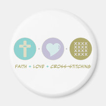 Faith Love Cross-stitching Magnets