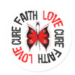 Faith Love Cure Heart Disease Round Stickers