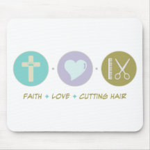 Faith Love Cutting Hair Mouse Pad